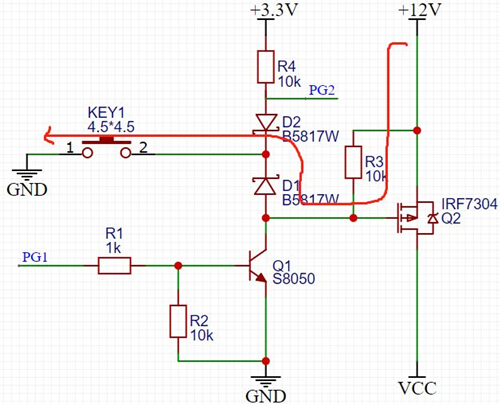 PMOS 一鍵開關(guān)機 電路